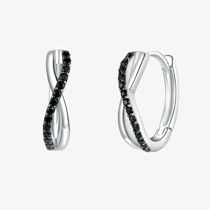 Midnight Infinity Hoop Earrings