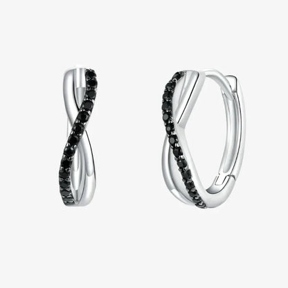 Midnight Infinity Hoop Earrings