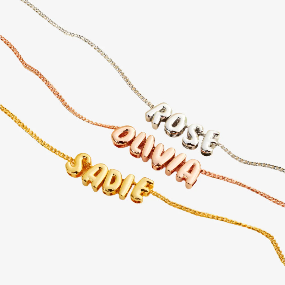 Bubble Letter Number Necklace